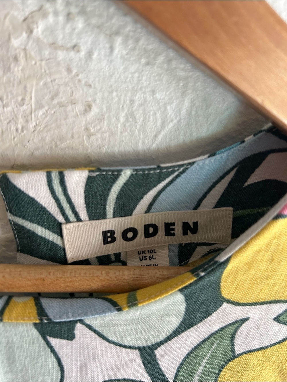 Boden Flare Linen Floral Shift Dress Mod Retro Size US 6 Long - Picture 3 of 6